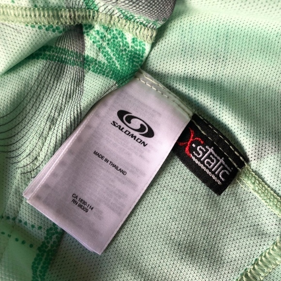 Salomon Green 1/4 Zip Short Sleeve Top Size L - Picture 4 of 7